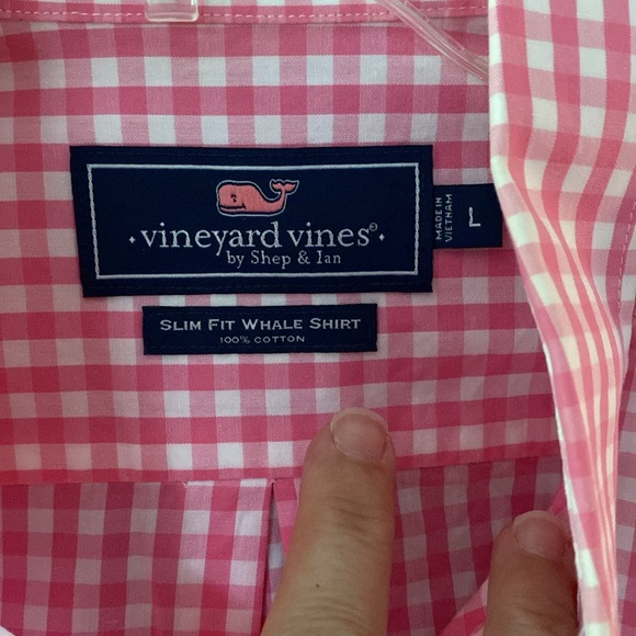 Vineyard Vines Pink check Casual Button Down Shirt - Picture 3 of 4